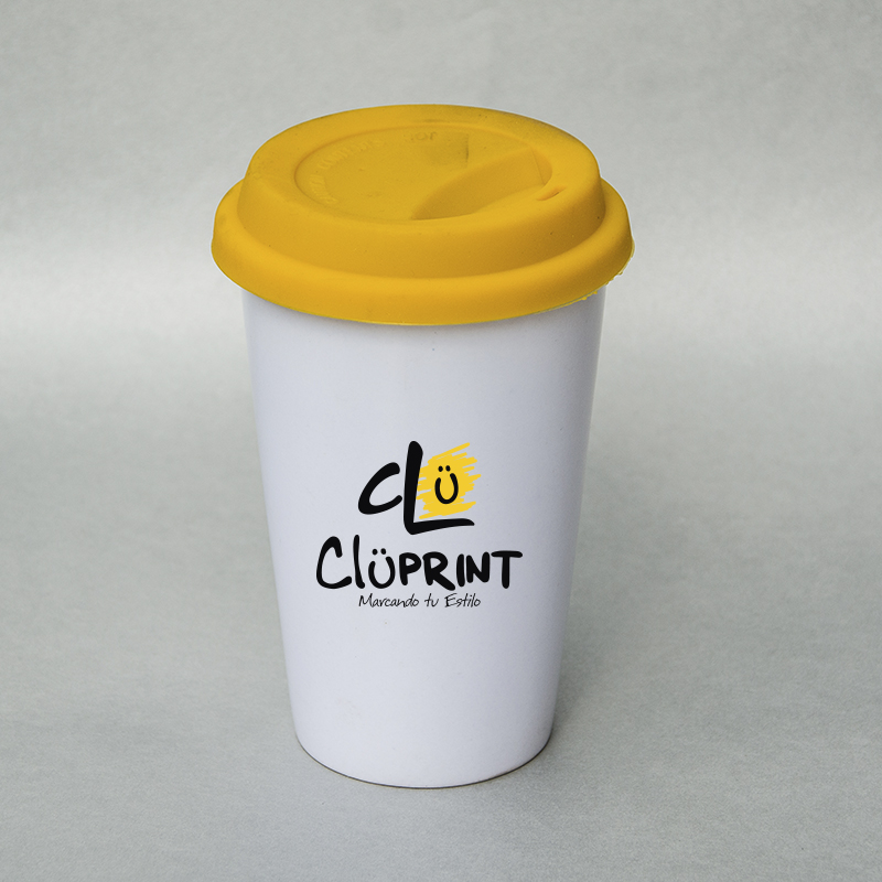 Mug tapa silicona amarillo