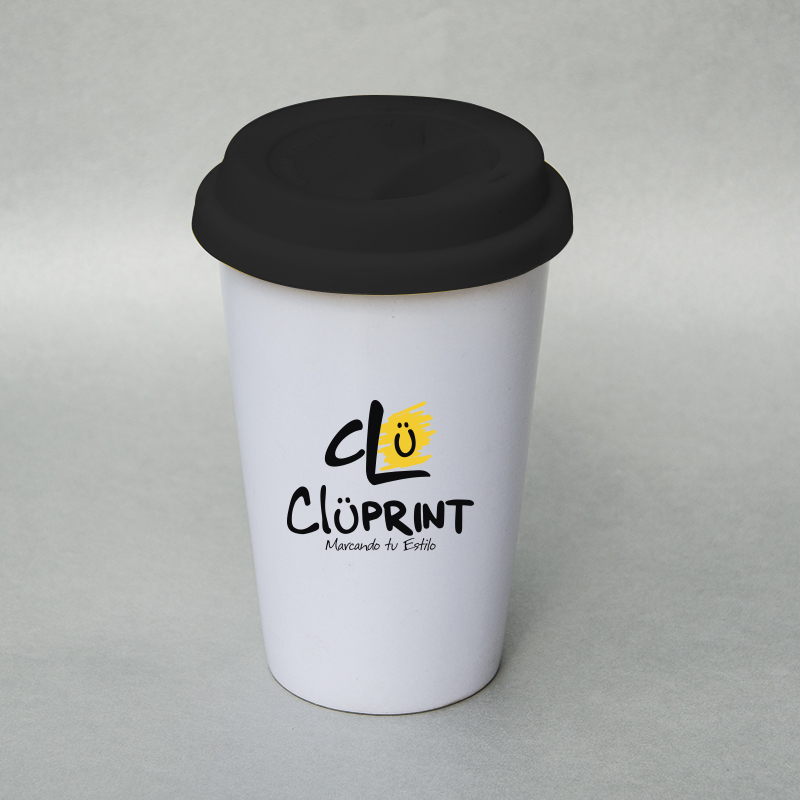 Mug tapa silicona negro