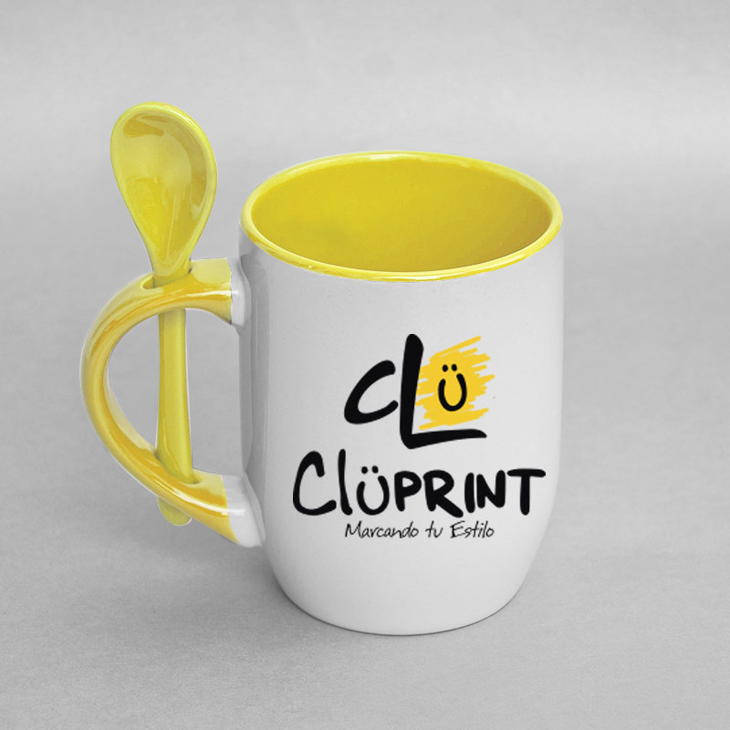 Pocillo con cuchara amarillo