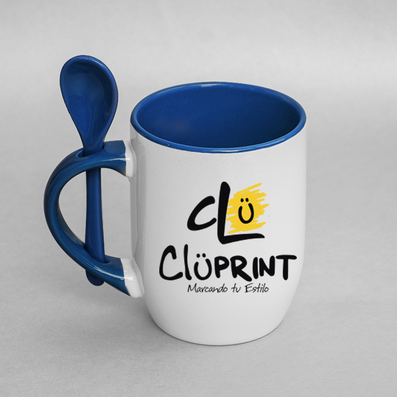 Pocillo con cuchara azul