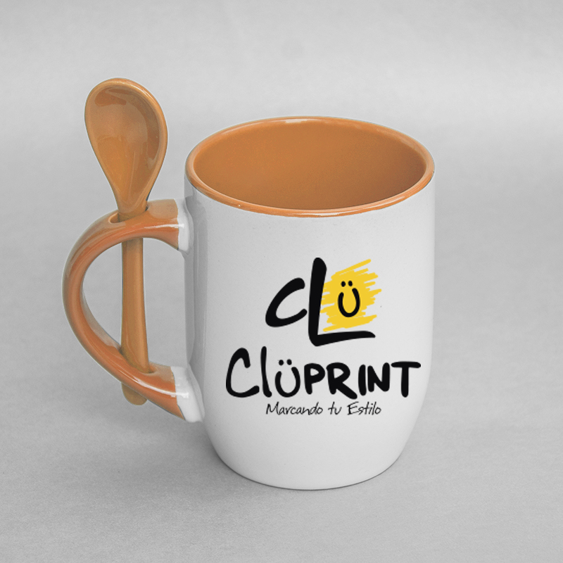 Pocillo con cuchara naranja