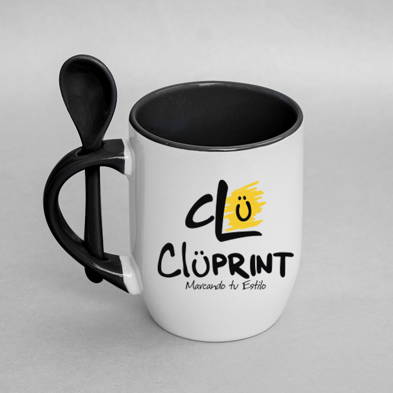 Pocillo con cuchara negro